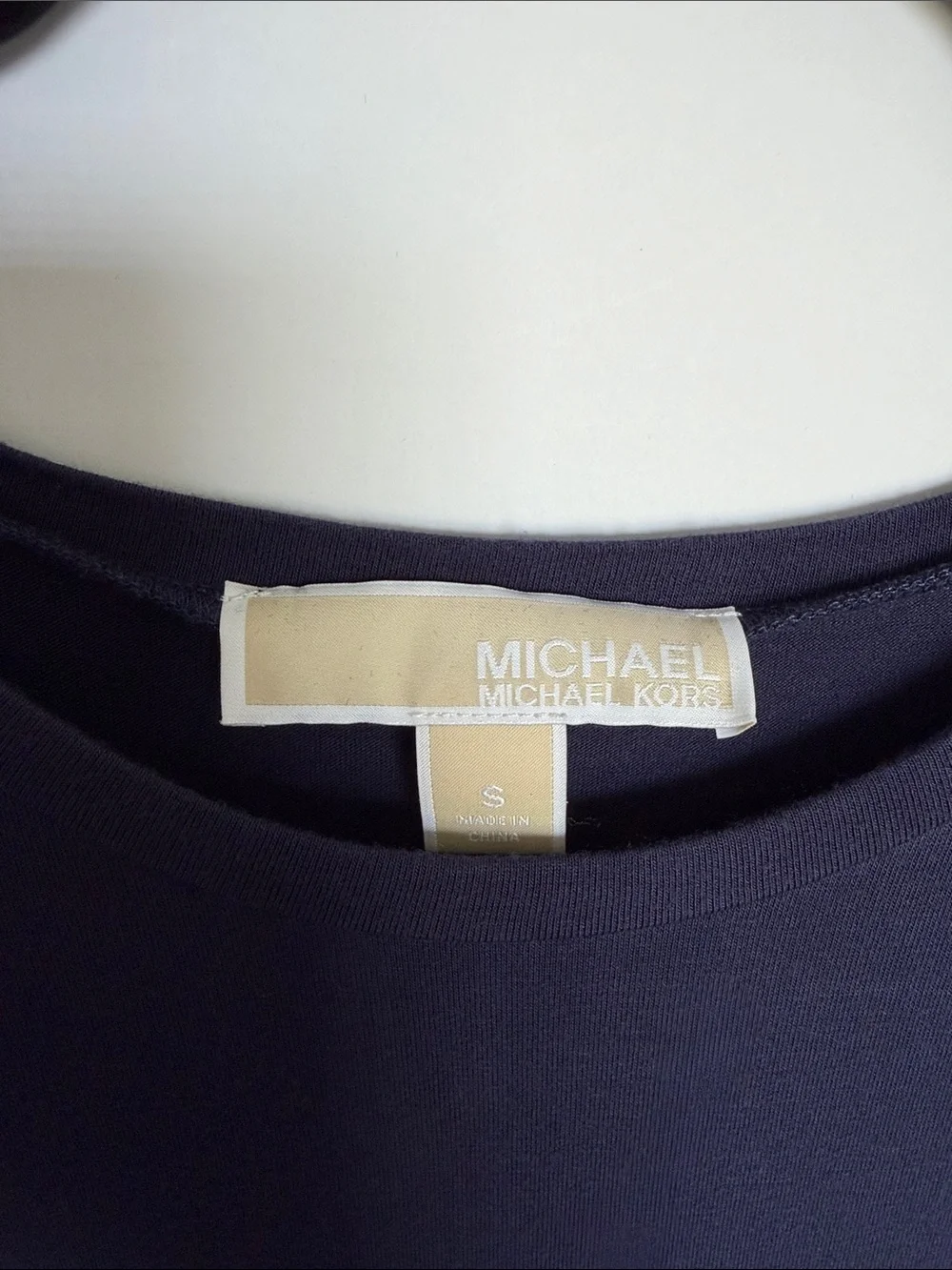 Michael Kors Navy Layered Chiffon Hem Tank